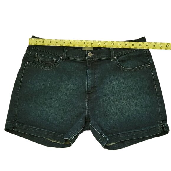 Levi's 515 Short Denim Jean Shorts Festival Dark Wash Stretch Size 12 - Picture 3 of 9